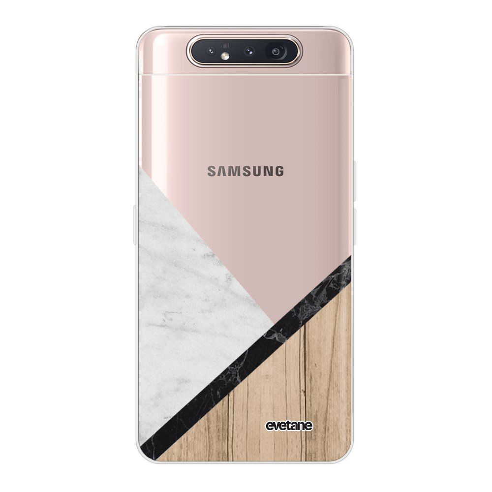 Evetane - Coque Samsung Galaxy A80 360 intégrale transparente Marbre et Bois Graphique Ecriture Tendance Design Evetane. - Coque, étui smartphone