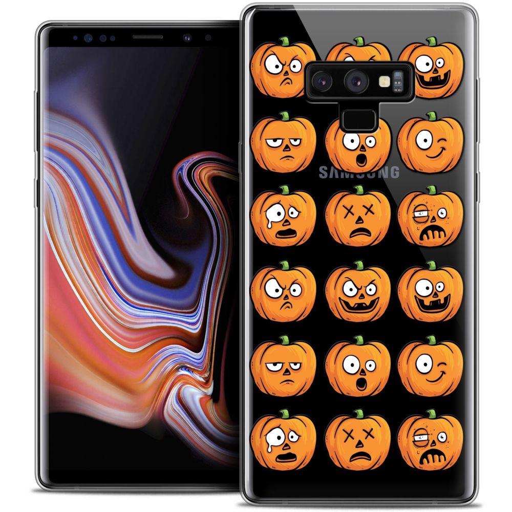 Caseink - Coque Housse Etui Samsung Galaxy Note 9 (6.4 ) [Crystal Gel HD Collection Halloween Design Cartoon Citrouille - Souple - Ultra Fin - Imprimé en France] - Coque, étui smartphone
