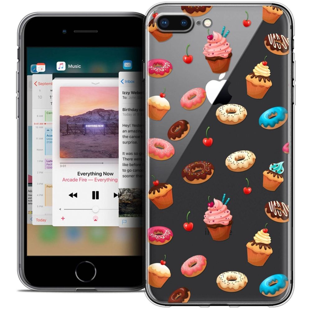 Caseink - Coque Housse Etui Apple iPhone 8 Plus (5.5 ) [Crystal Gel HD Collection Foodie Design Donuts - Souple - Ultra Fin - Imprimé en France] - Coque, étui smartphone
