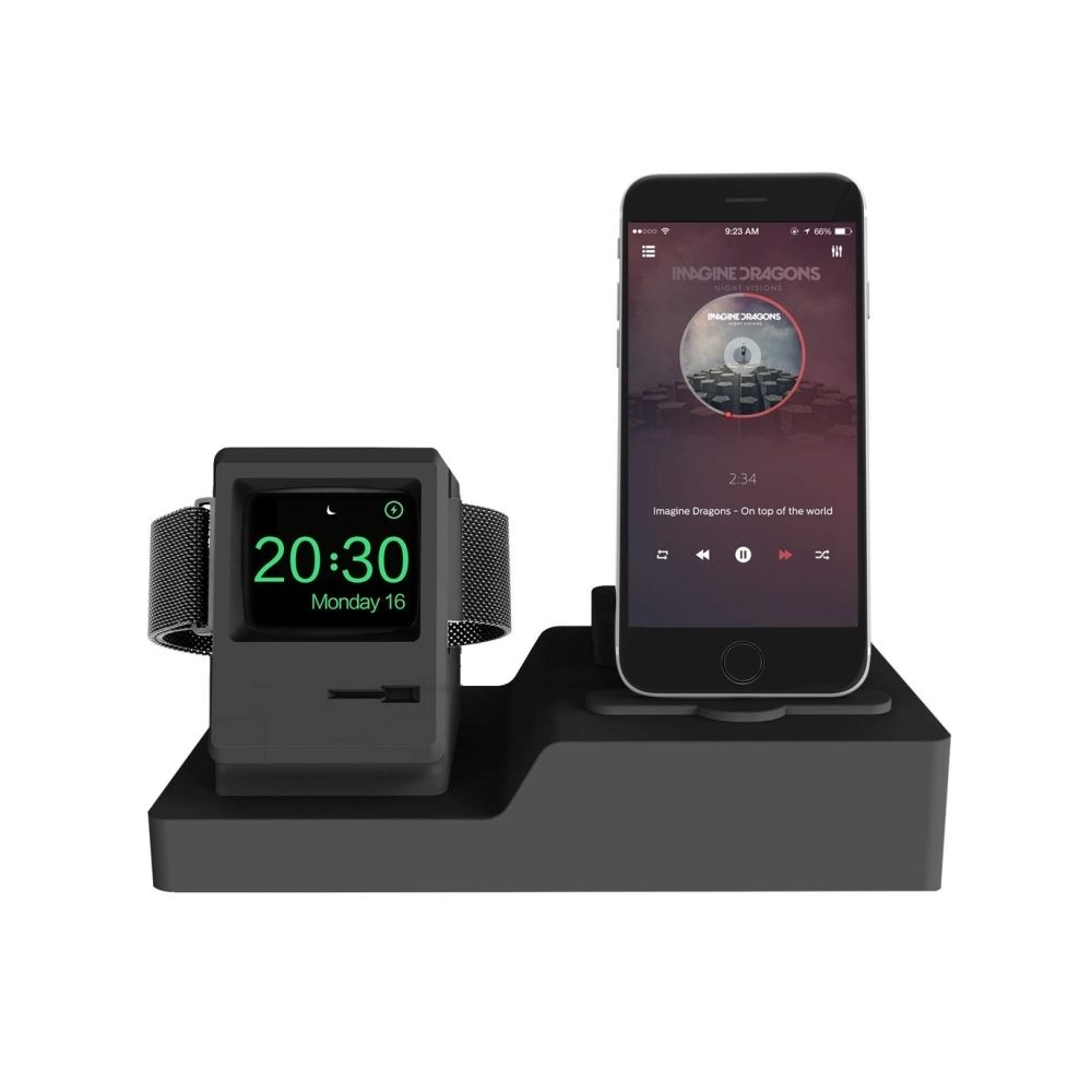 Wewoo - Chargeur Station de support quai chargement Design classique 3 en 1 pour Airpods, iPhone et Apple Watch (noir) - Accessoires Apple Watch