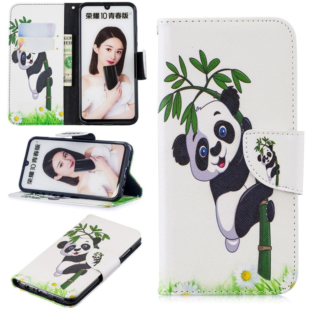 marque generique - Etui en PU impression de motifs avec support panda pour votre Huawei Honor 10 Lite/P Smart (2019) - Autres accessoires smartphone