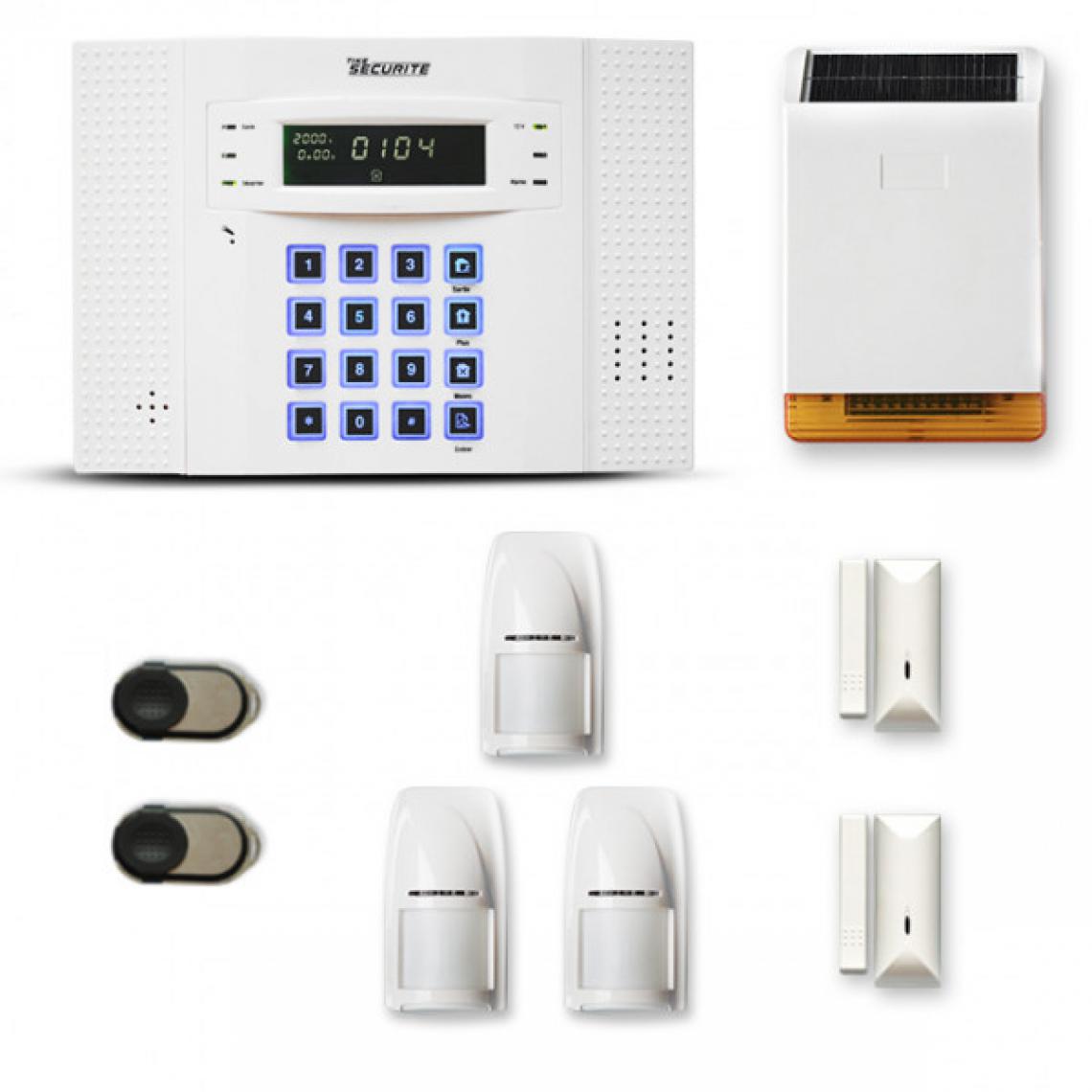Tike Securite - Alarme maison sans fil DNB45 Compatible Box internet - Alarme connectée