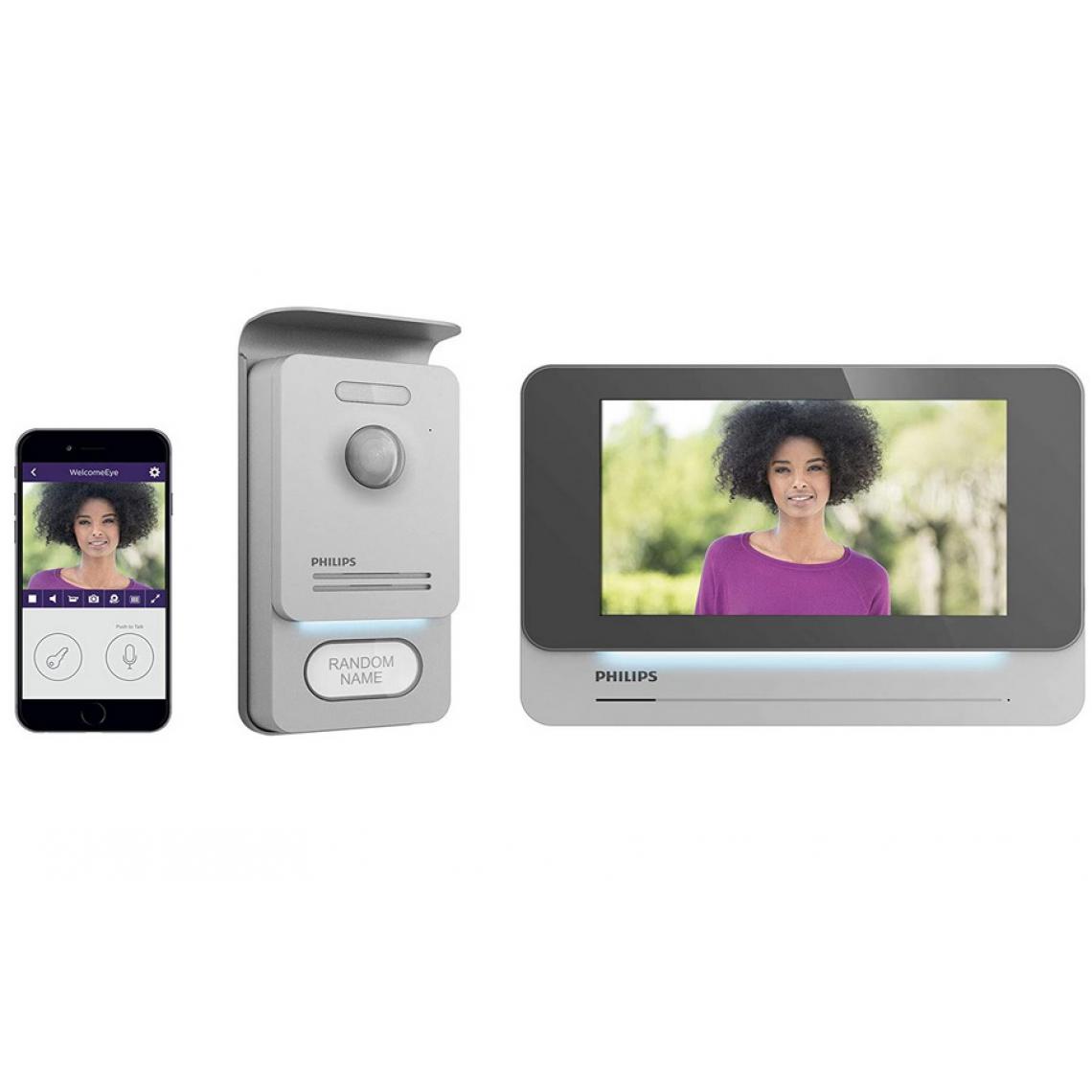 Avidsen - Philips - Visiophone connecté écran 7" Noir WelcomeEye Connect Pro - Sonnette et visiophone connecté