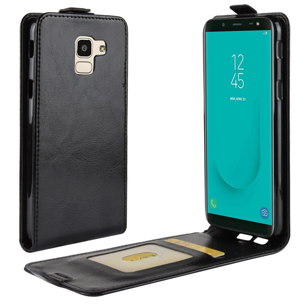 marque generique - Etui en PU flip vertical noir pour votre Samsung Galaxy J6 (2018) - Autres accessoires smartphone