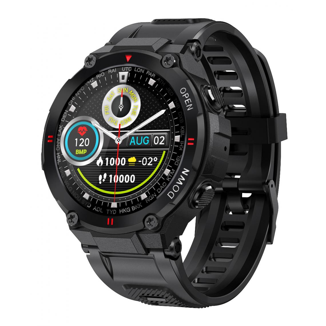 Chronotech Montres - Smart Watch, with Heart Rate Monitor, Sport Watch with Pedometer Calories Sleep Stopwatch(black) - Montre connectée