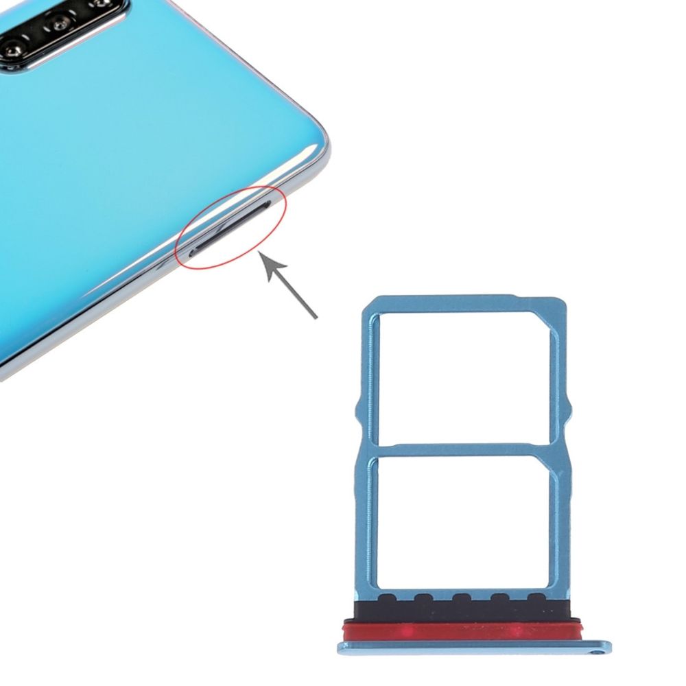 Wewoo - Tiroir de Carte SIM Bac à cartes SIM + à NM pour Huawei P30 bleu - Autres accessoires smartphone