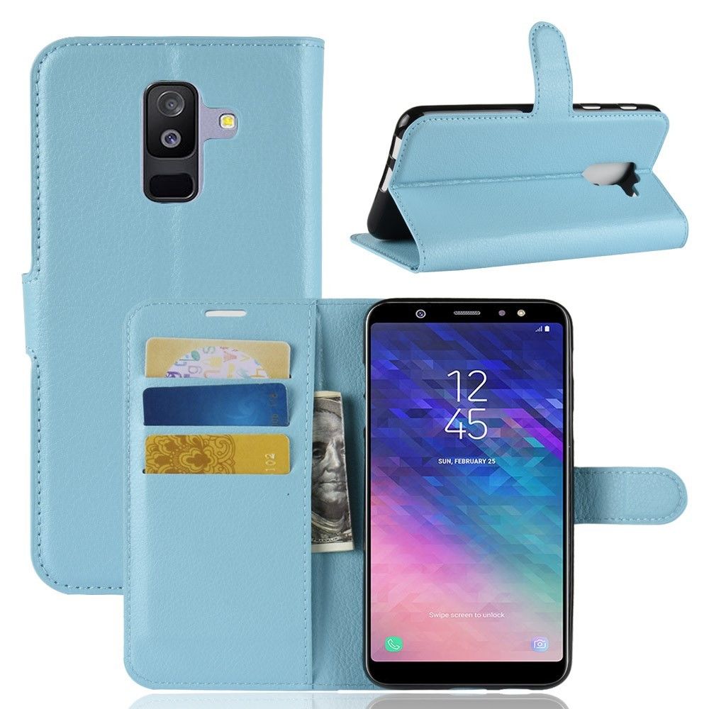 marque generique - Etui en PU coloré de bleu pour votre Samsung Galaxy A6 Plus (2018) - Autres accessoires smartphone
