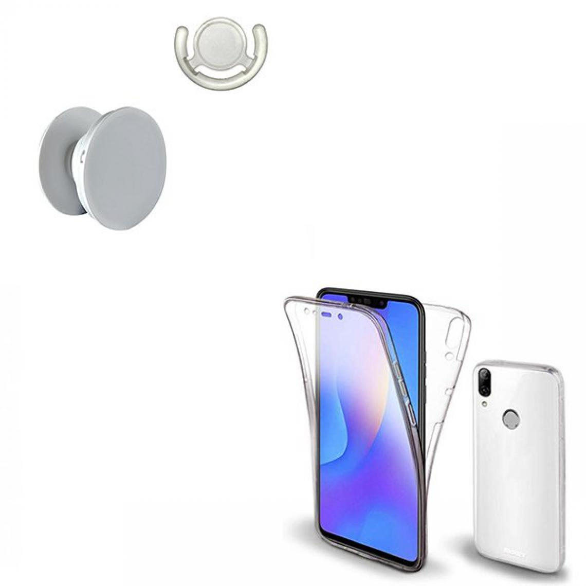 Phonecare - Kit Coque 3x1 360° Impact Protection + 1 PopSocket + 1 Support PopSocket Blanc - Impact Protection - Huawei P Smart Plus 2018 - Coque, étui smartphone