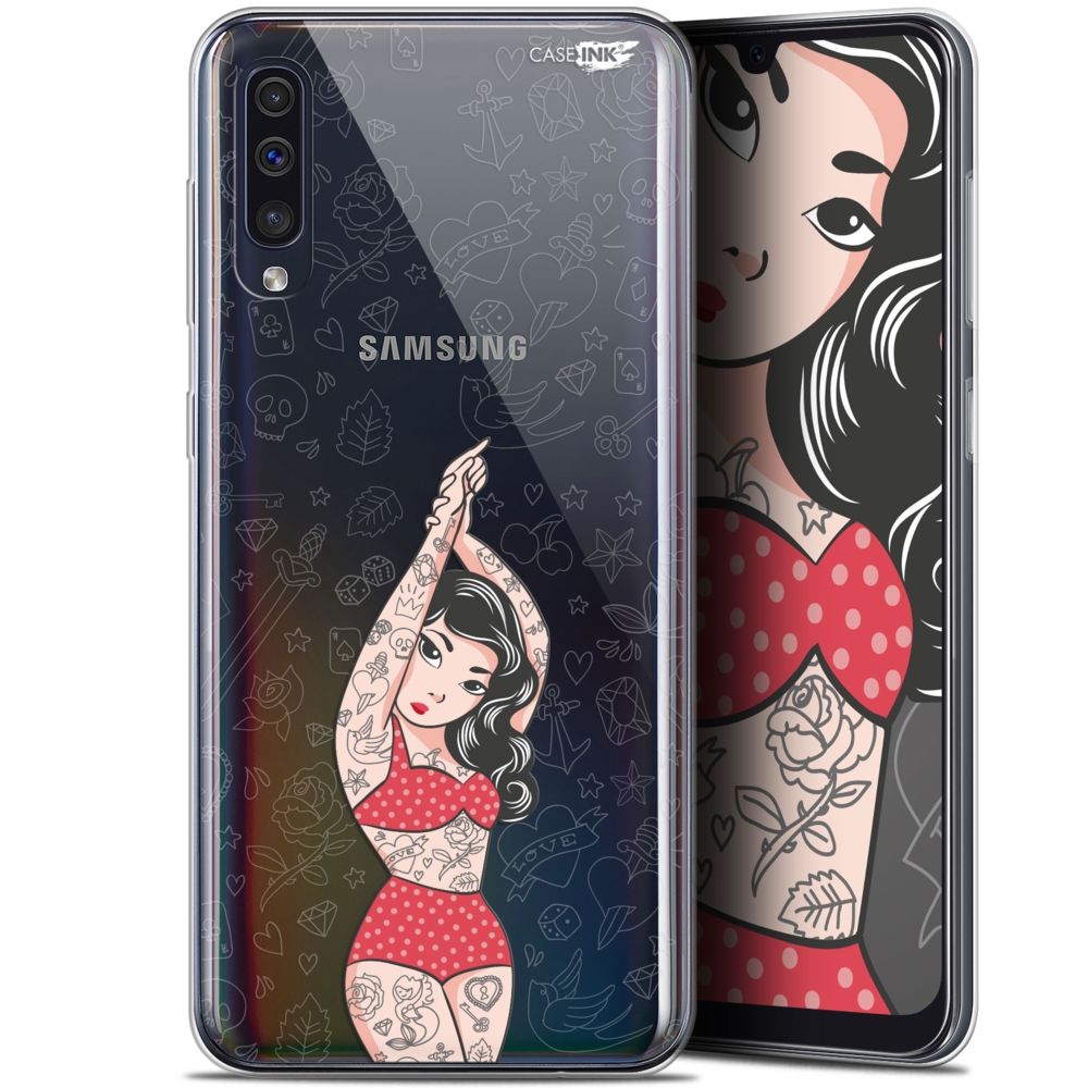 Caseink - Coque arrière Samsung Galaxy A50 (6.4 ) Gel HD [ Nouvelle Collection - Souple - Antichoc - Imprimé en France] Tatoo Girl - Coque, étui smartphone