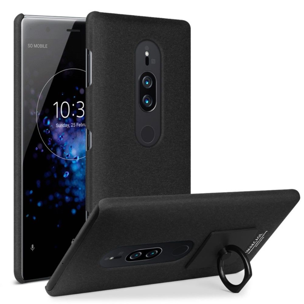 marque generique - Coque en TPU porte anneau mat rigide noir pour votre Sony Xperia XZ2 Premium - Autres accessoires smartphone