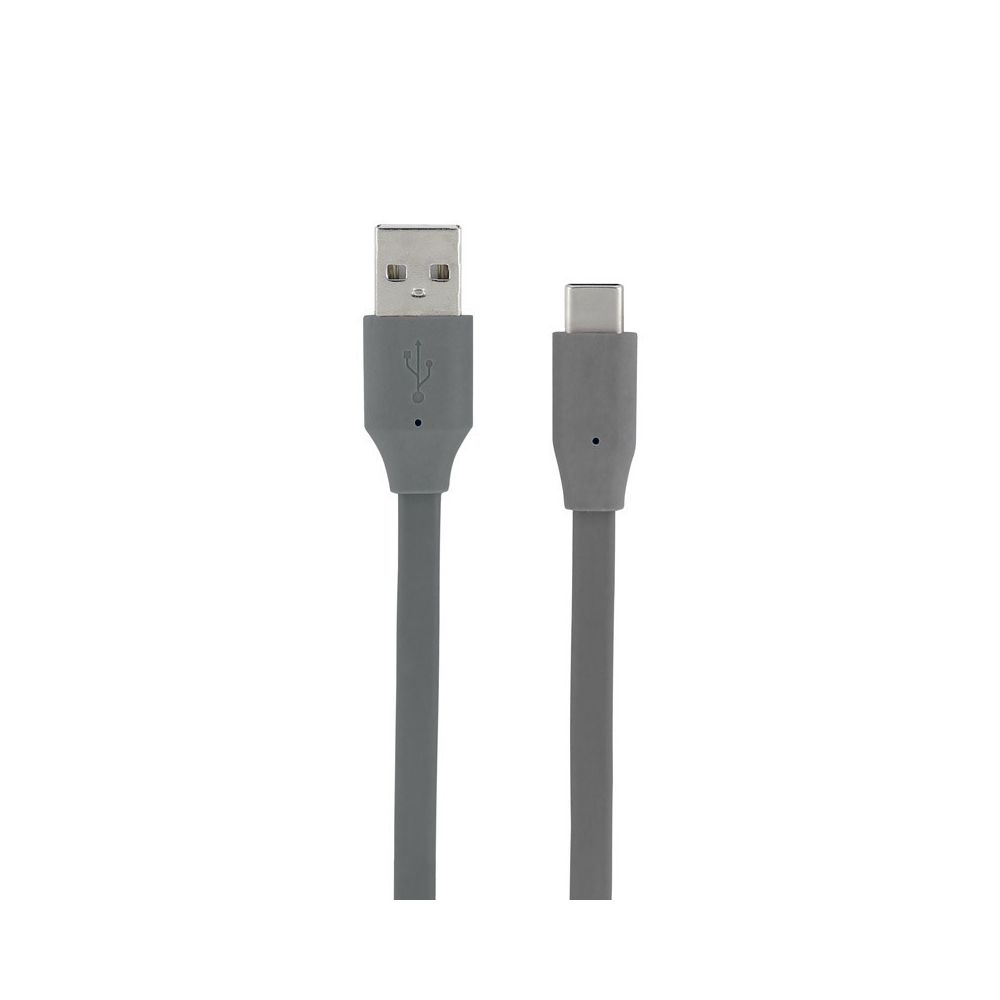 Mooov - Câble USB-A/USB-C plat data et charge gris sidéral 1 m - Autres accessoires smartphone