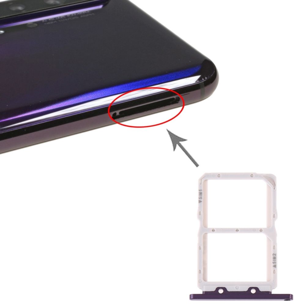 Wewoo - Tiroir de Carte SIM Bac à SIM + à SIM pour Huawei Honor 20 Pro Violet - Autres accessoires smartphone