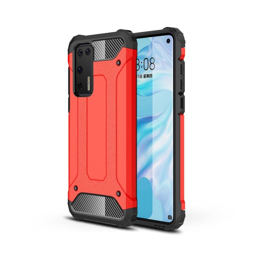 marque generique - Coque en TPU hybride de garde d'armure rigide rouge pour votre Huawei P40 - Coque, étui smartphone
