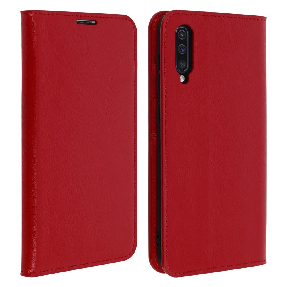 Avizar - Étui Samsung Galaxy A50 Housse Folio Cuir Support Vidéo rouge - Coque, étui smartphone