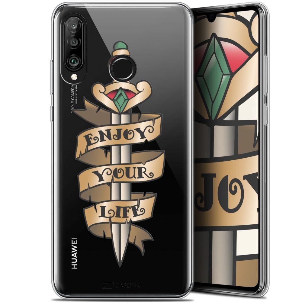 Caseink - Coque Pour Huawei P30 Lite (6.2 ) [Gel HD Collection Tatoo Lover Design Enjoy Life - Souple - Ultra Fin - Imprimé en France] - Coque, étui smartphone