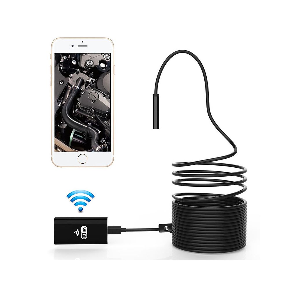 Shop Story - Endoscope Wifi Sans Fil - Mini Caméra Etanche et Compatible IOS Android Mac Tablette Windows - Dimension 1 Mètre - Caméra de surveillance connectée