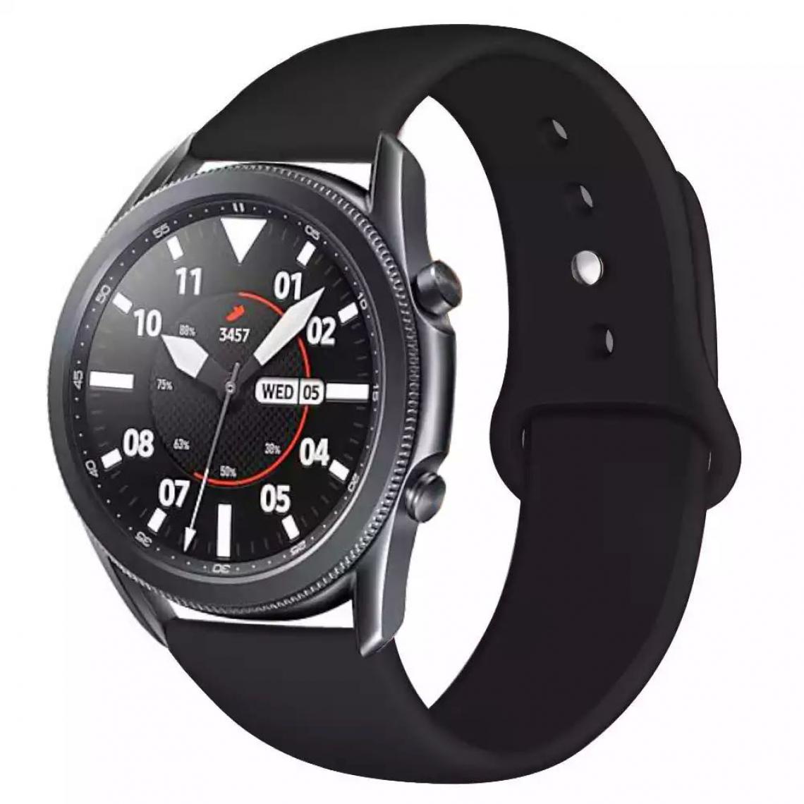 Phonecare - Bracelet SmoothSilicone - Samsung Galaxy Watch3 LTE 45mm - Noir - Autres accessoires smartphone