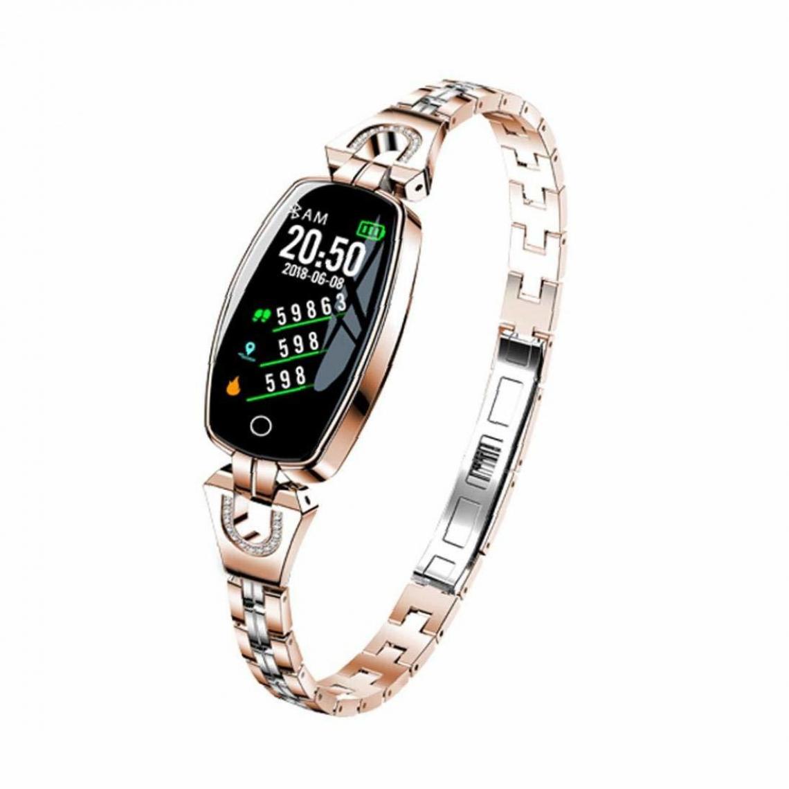 Chronotech Montres - Chronus Women's Smart Watch H8, Waterproof, Blood Pressure Sleep Detection, For Android IOS (gold) - Montre connectée