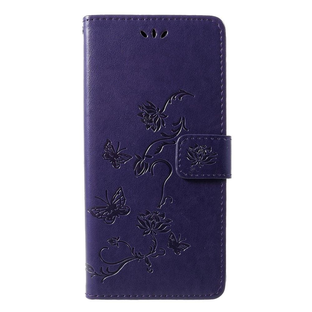 marque generique - Etui en PU fleur papillon violet foncé pour votre Samsung Galaxy A9 (2018)/A9 Star Pro/A9s - Autres accessoires smartphone
