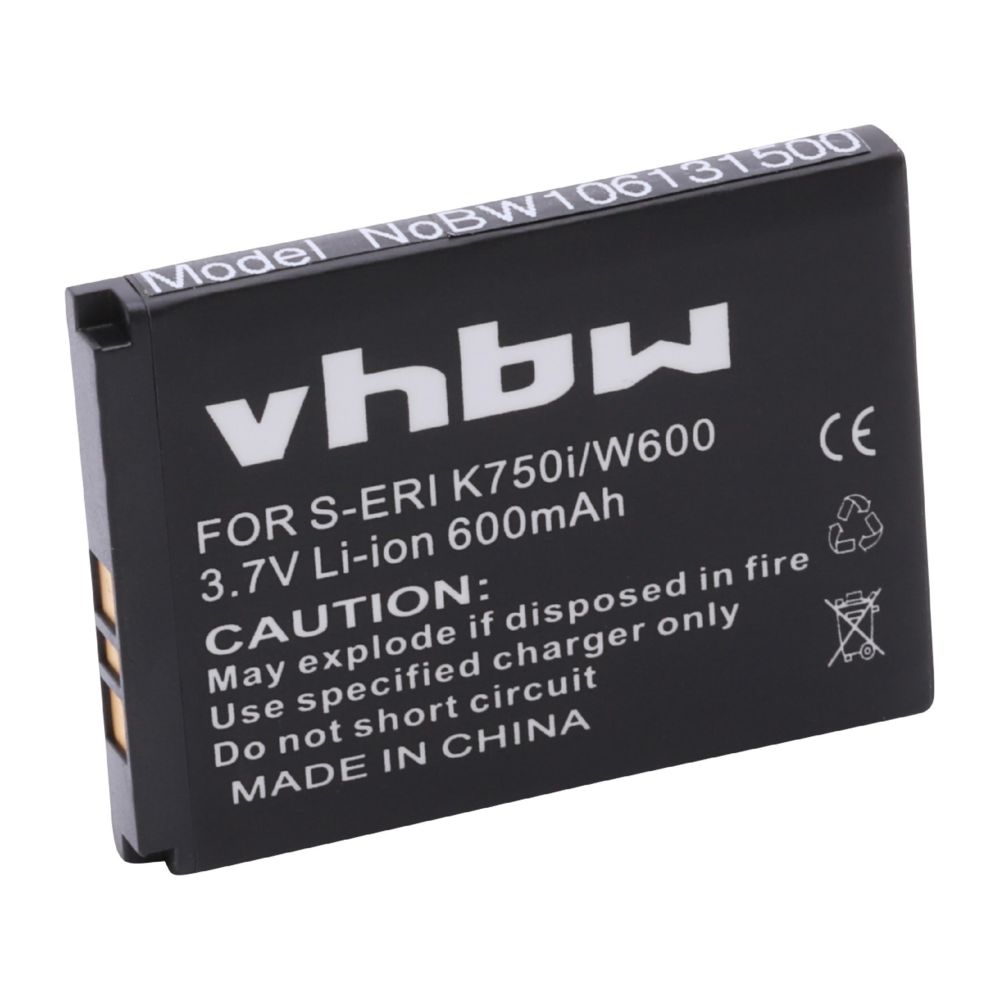 Vhbw - vhbw Li-Ion batterie 600mAh (3.7V) pour portable téléphone Smartphone SonyEricsson Z550c, Z550i, Z710i comme BST-37. - Batterie téléphone