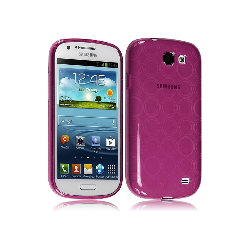 Karylax - Housse Coque Style Cercle pour Samsung Galaxy Express Couleur Rose Fushia Translucide - Autres accessoires smartphone