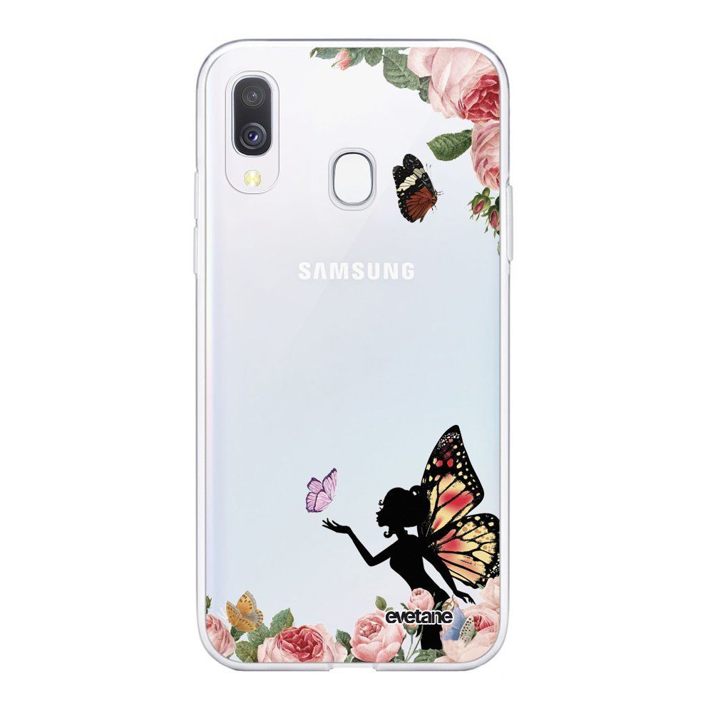 Evetane - Coque Samsung Galaxy A20e 360 intégrale transparente Fée papillon fleurale Ecriture Tendance Design Evetane. - Coque, étui smartphone