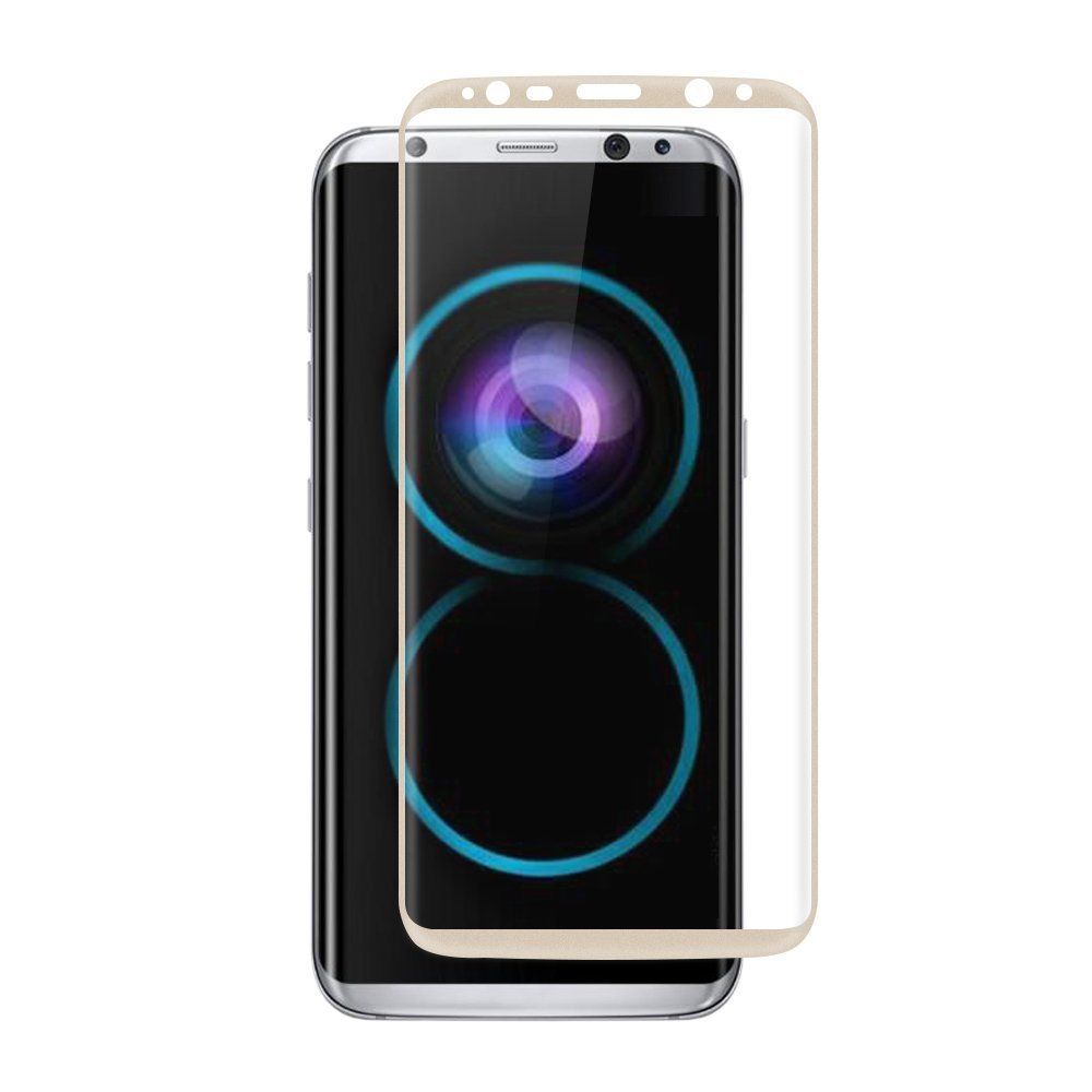 Alpexe - Protecteur d'écran 3D en verre trempé courbé 9 H en verre feuilleté pour Samsung Galaxy S8 PLUS Or Doré - Coque, étui smartphone