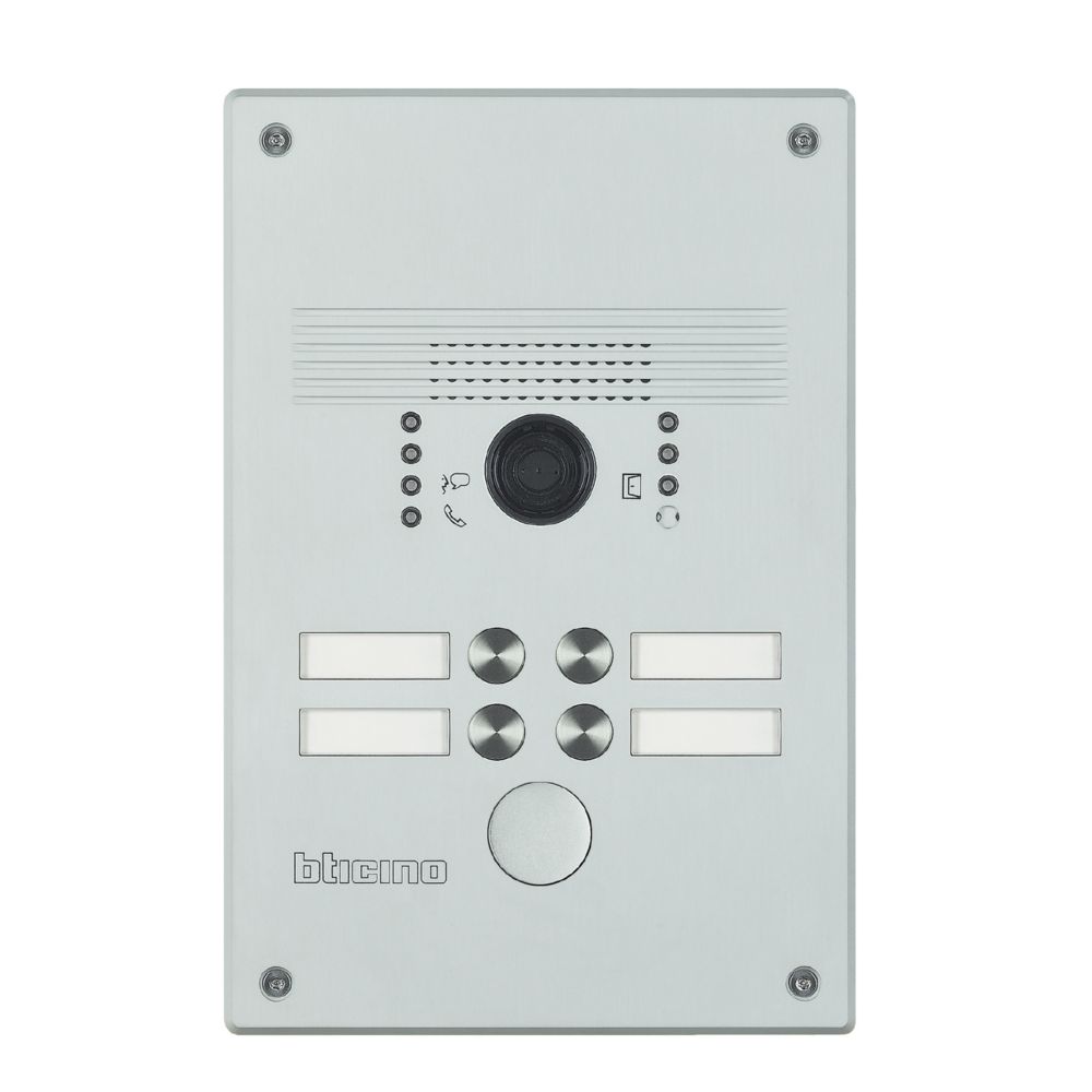 Bticino - bticino linea 300 - platine de rue - 1 à 4 boutons poussoir - 2 fils - aluminium - Sonnette et visiophone connecté