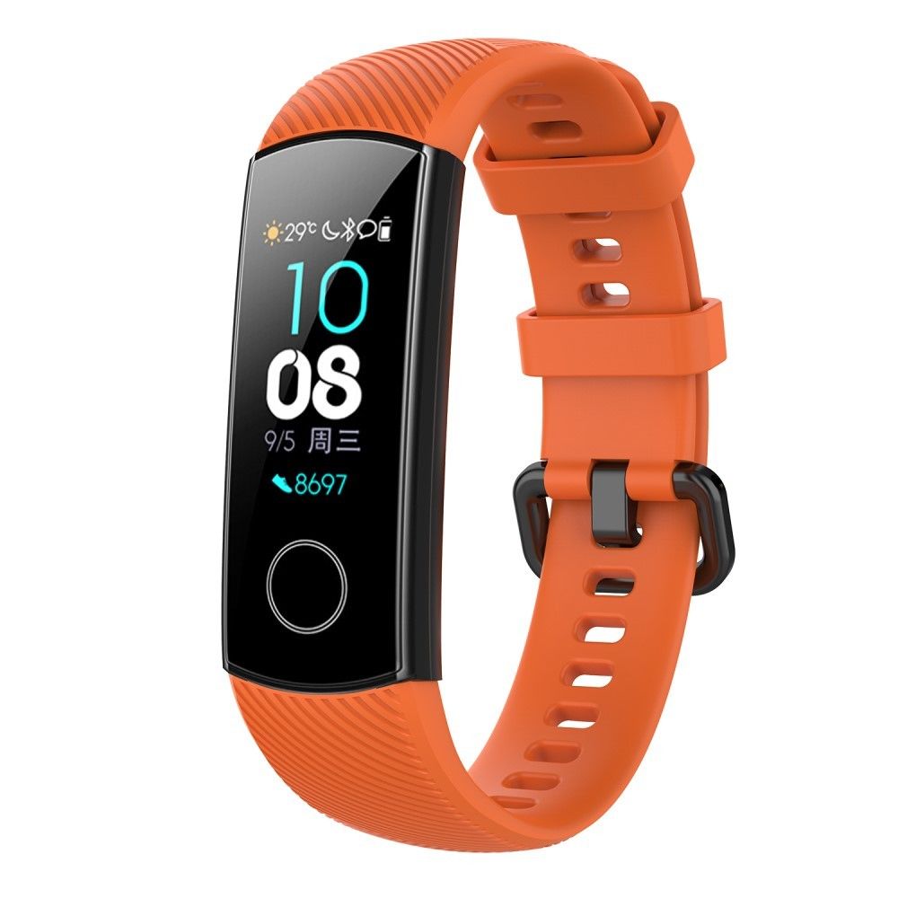 marque generique - Bracelet en silicone remplacement, longueur : 95.6+124.8mm orange pour votre Huawei Honor Band 4 - Accessoires bracelet connecté