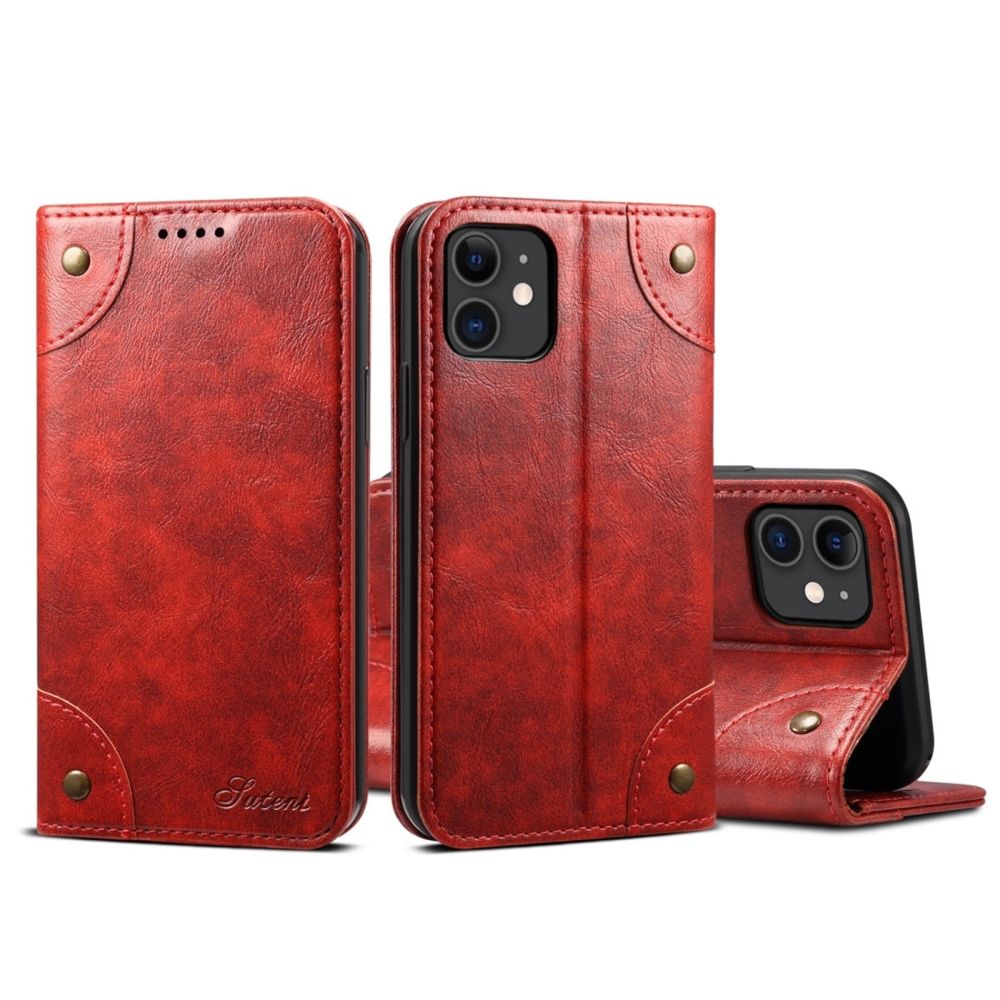 Wewoo - Coque Pour iPhone 11 Baroque Etui à rabat simple style baroque avec porte-cartes et rouge - Coque, étui smartphone