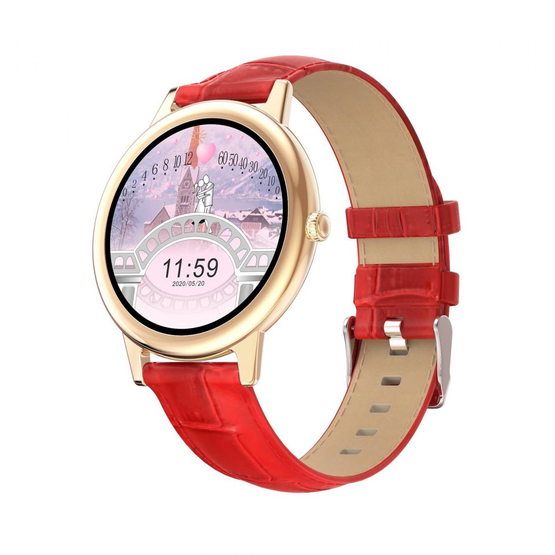 Chronotech Montres - Chronus Smart Watches for Men Women Full Touch Screen Ip67 Waterproof for Android and iOS Phones(Red) - Montre connectée