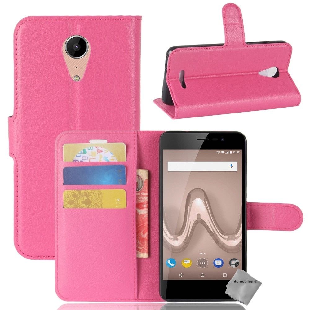 Htdmobiles - Housse etui coque pochette portefeuille pour Wiko Tommy 2 Plus + verre trempe - ROSE - Autres accessoires smartphone