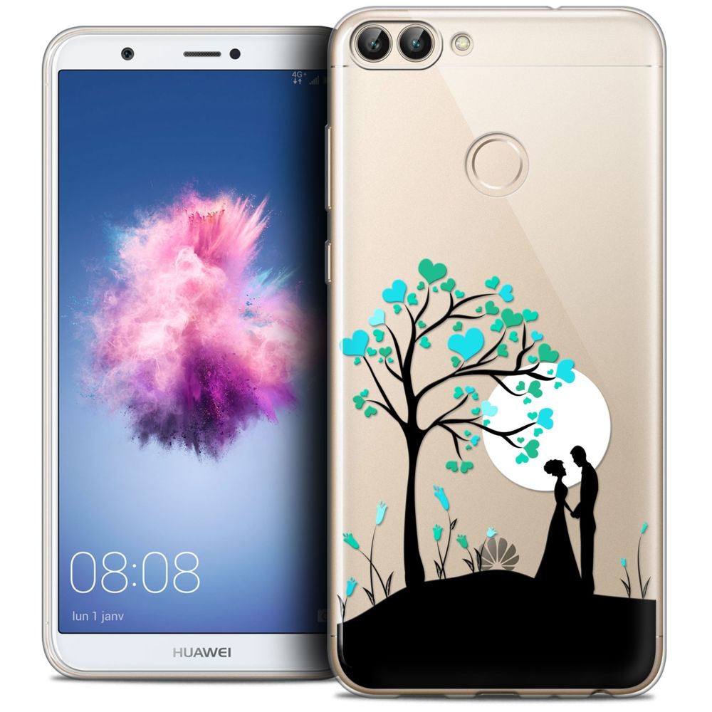 Caseink - Coque Housse Etui Huawei P Smart (5.7 ) [Crystal Gel HD Collection Love Saint Valentin Design Sous l'arbre - Souple - Ultra Fin - Imprimé en France] - Coque, étui smartphone