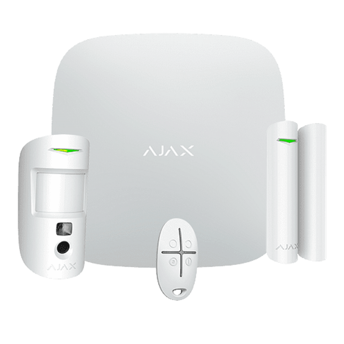 Ajax Systems - Kit d'alarme professionnel avec caméra, détecteur et télécommande blanc - Ajax Systems - Alarme connectée