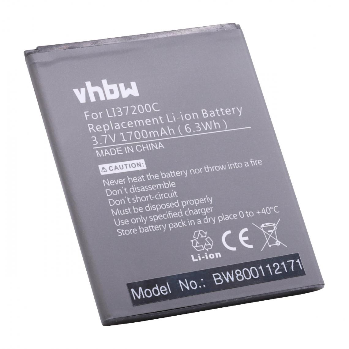 Vhbw - vhbw Batterie remplacement pour Hisense LI37200C pour smartphone (1700mAh, 3,7V, Li-ion) - Batterie téléphone