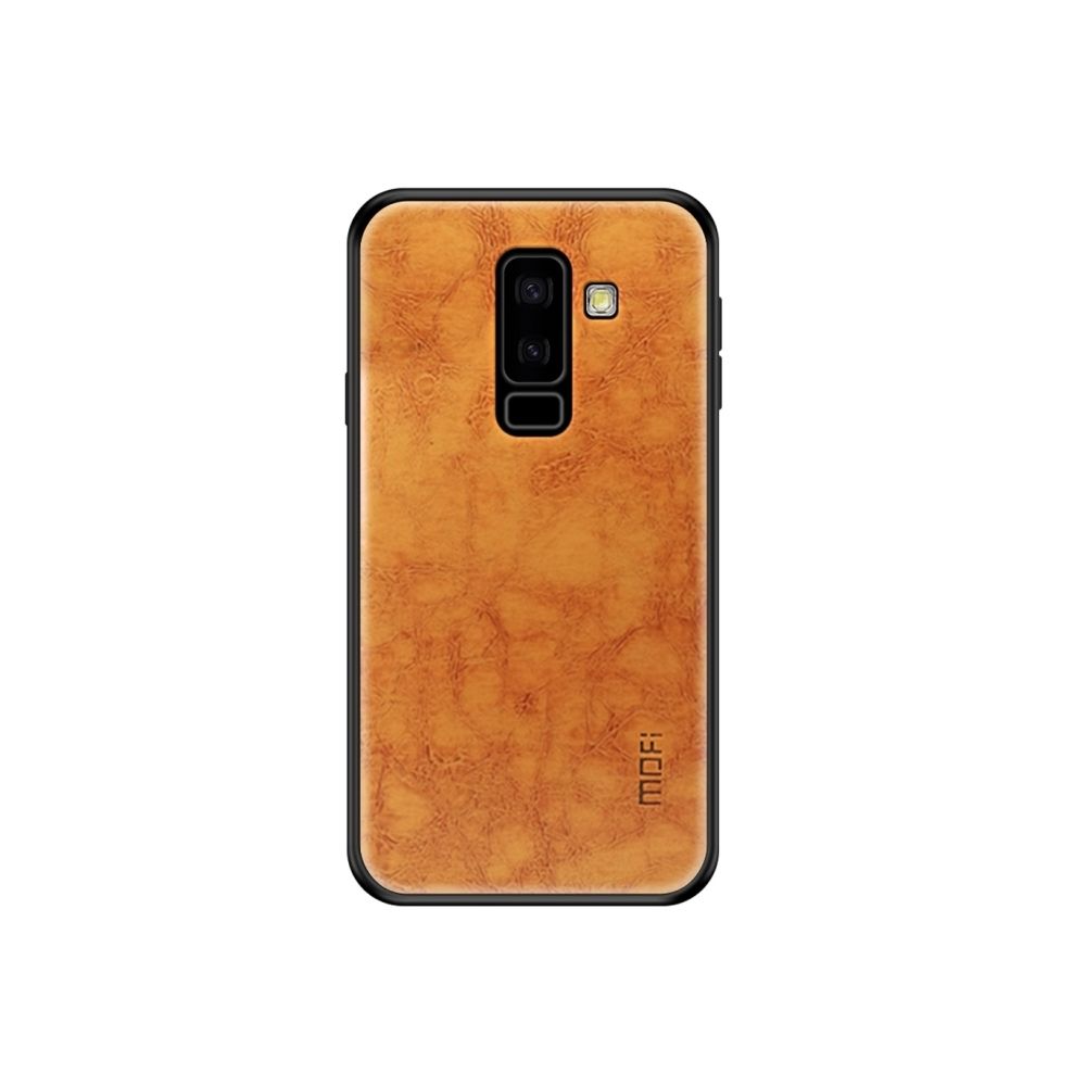 Wewoo - Coque en cuir antichoc TPU + PC + pour Galaxy A6 + (2018) (brun clair) - Coque, étui smartphone