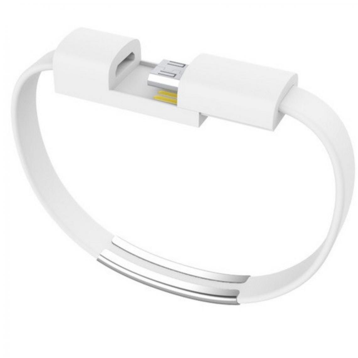 Shot - Cable Bracelet Micro USB pour Enceinte Bose SoundLink Revolve Android Chargeur USB 25cm (BLANC) - Autres accessoires smartphone