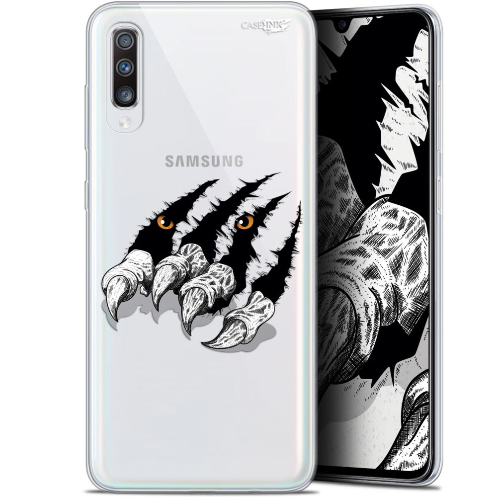 Caseink - Coque arrière Samsung Galaxy A70 (6.7 ) Gel HD [ Nouvelle Collection - Souple - Antichoc - Imprimé en France] Les Griffes - Coque, étui smartphone