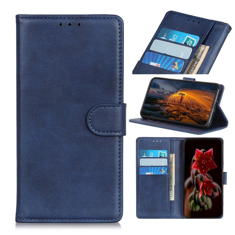Generic - Etui en PU mat avec support bleu pour votre Sony Xperia 10 II - Coque, étui smartphone
