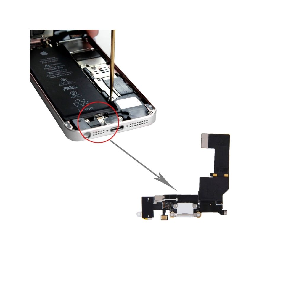 Wewoo - Pour iPhone SE Port de blanc charge + câble audio Flex pièce détachée - Autres accessoires smartphone
