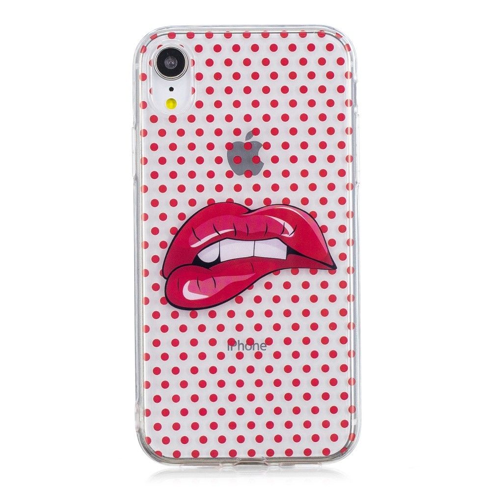 marque generique - Coque en TPU motif mou lèvres rouges pour votre Apple iPhone XR 6.1 pouces - Autres accessoires smartphone