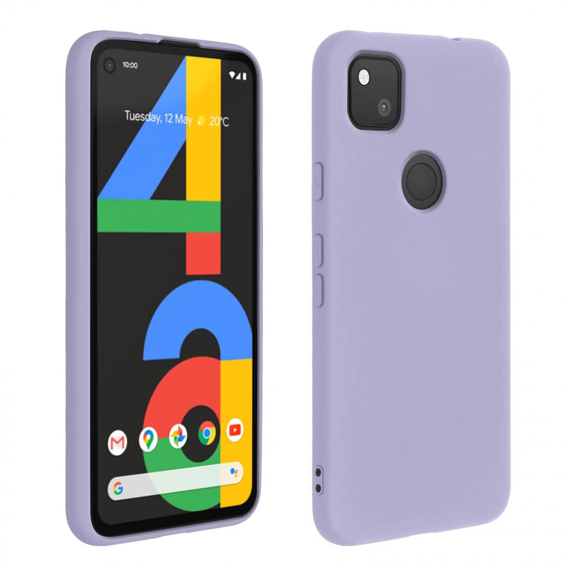 Avizar - Coque Google Pixel 4A Silicone Semi-rigide Finition Soft Touch Violet - Coque, étui smartphone