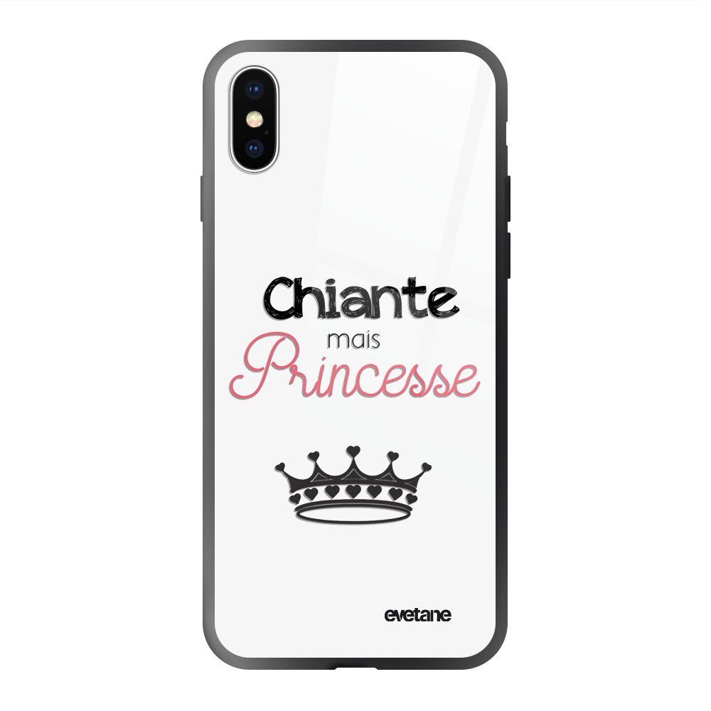 Evetane - Coque iPhone Xs Max soft touch noir effet glossy Chiante mais princesse Design Evetane - Coque, étui smartphone