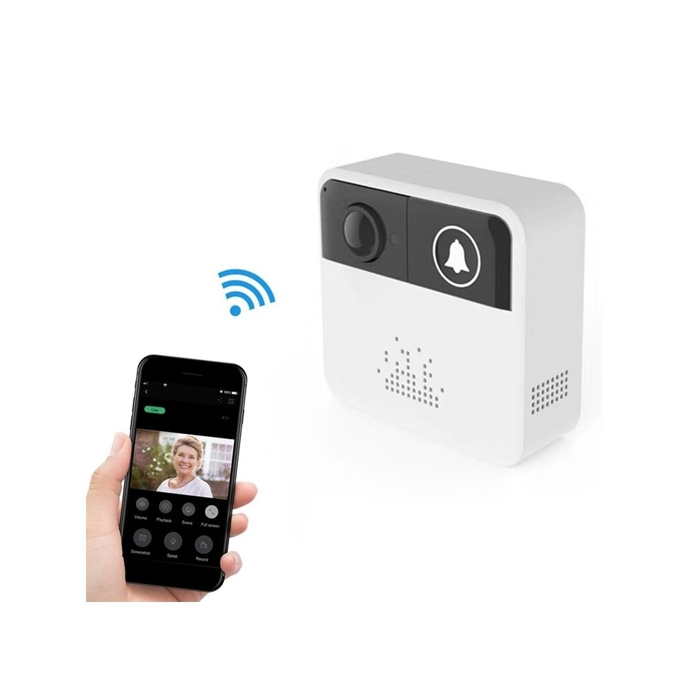 Wewoo - Interphone vidéo Home HD 720P Caméra de Sécurité Smart WiFi Music Ring Sonnette, Support Carte TF & Vision Nocturne pour IOS & Android Blanc - Sonnette et visiophone connecté