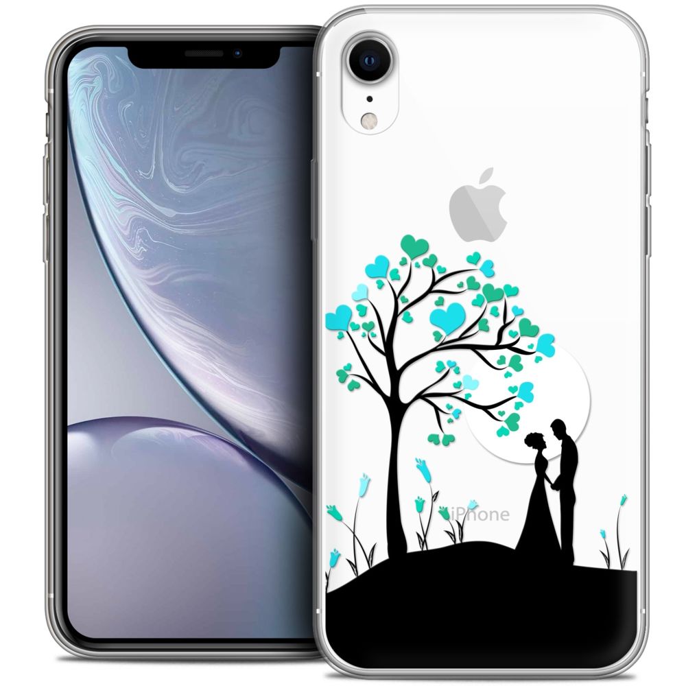Caseink - Coque Housse Etui Apple iPhone Xr (6.1 ) [Crystal Gel HD Collection Love Saint Valentin Design Sous l'arbre - Souple - Ultra Fin - Imprimé en France] - Coque, étui smartphone
