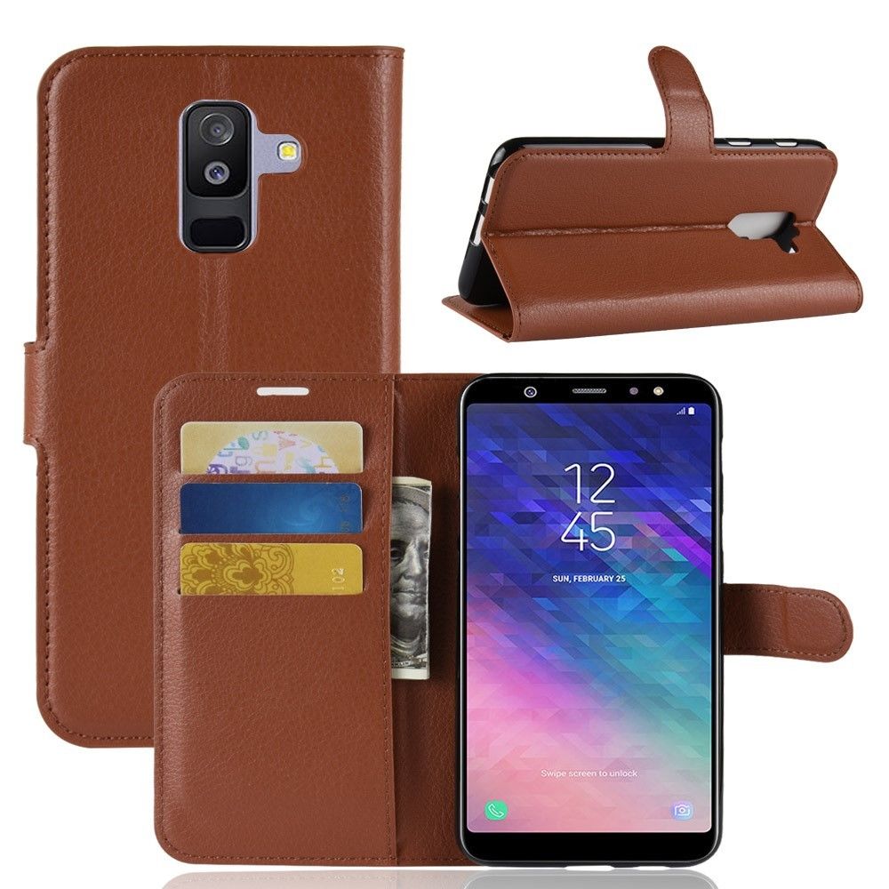 marque generique - Etui en PU couleur de marron pour votre Samsung Galaxy A6 Plus (2018) - Autres accessoires smartphone