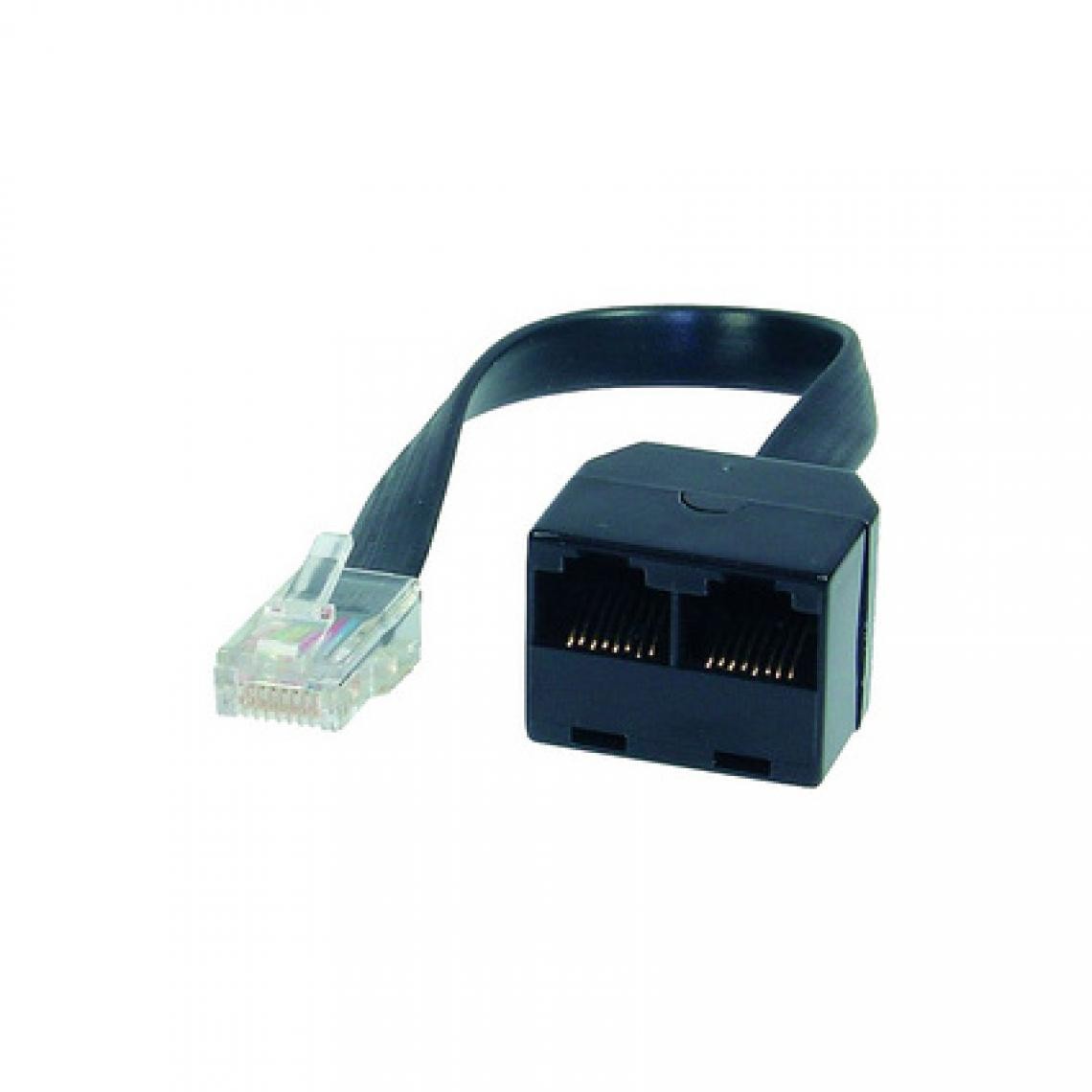 shiverpeaks - shiverpeaks BASIC-S Adaptateur ISDN en Y, noir, 0,1 m () - Accessoires Téléphone Fixe