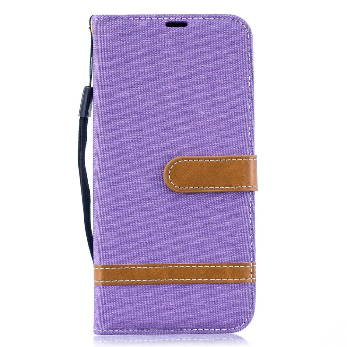 Wewoo - Housse Coque Étui en cuir de couleur assortie à la texture de denim pour Galaxy A50avec porte-carte et fente carte & portefeuille - Coque, étui smartphone