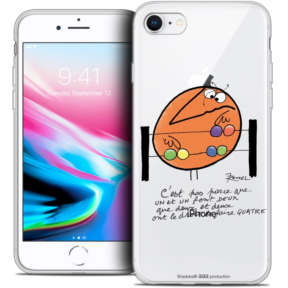 Caseink - Coque Housse Etui Apple iPhone 8 (4.7 ) [Crystal Gel HD Collection Les Shadoks ? Design Mathématique - Souple - Ultra Fin - Imprimé en France] - Coque, étui smartphone