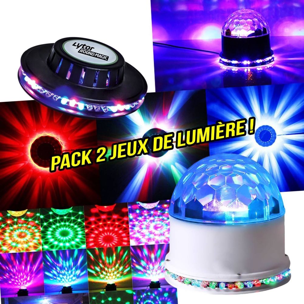 Lytor - Pack 2 Jeux de lumière DJ PA effet OVNI + SunMagic Blanc effet ASTRO+UFO Lytor - Packs DJ